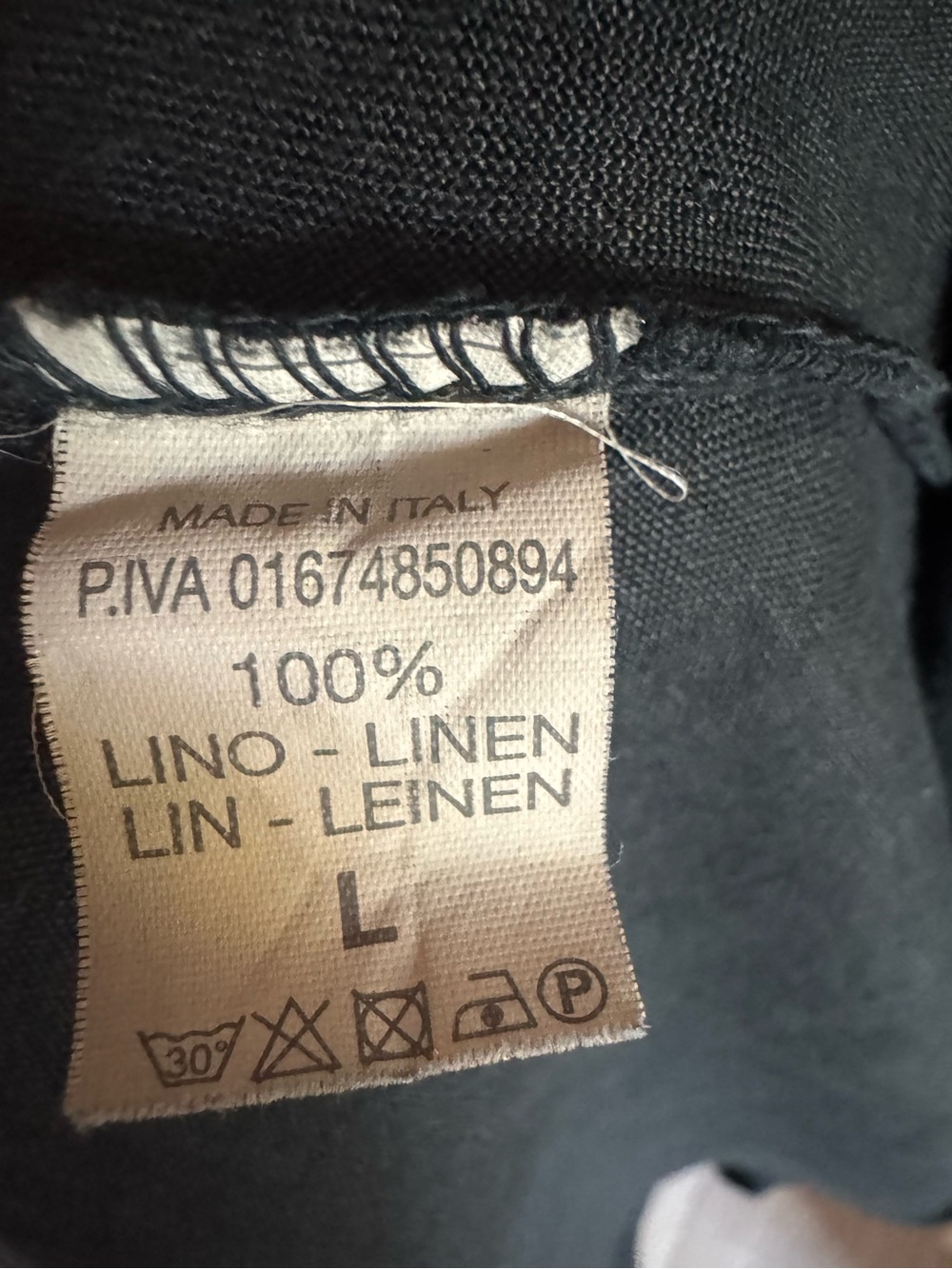 Tempo Paris Italian Linen Black Long Ruffle Asymmetrical Trim Cardigan Jacket L - Picture 6 of 12